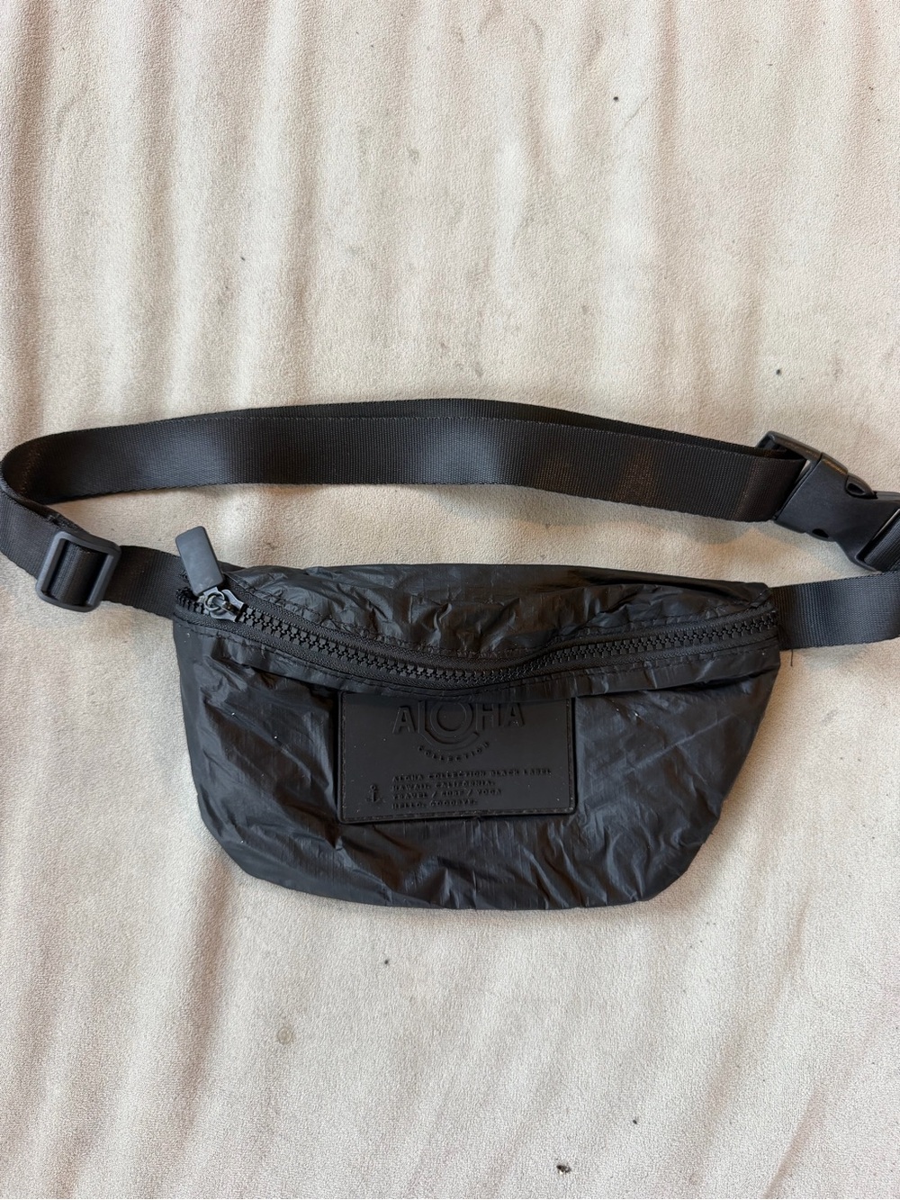 ALOHA Collection Black Nylon Crossbody Belt Bag